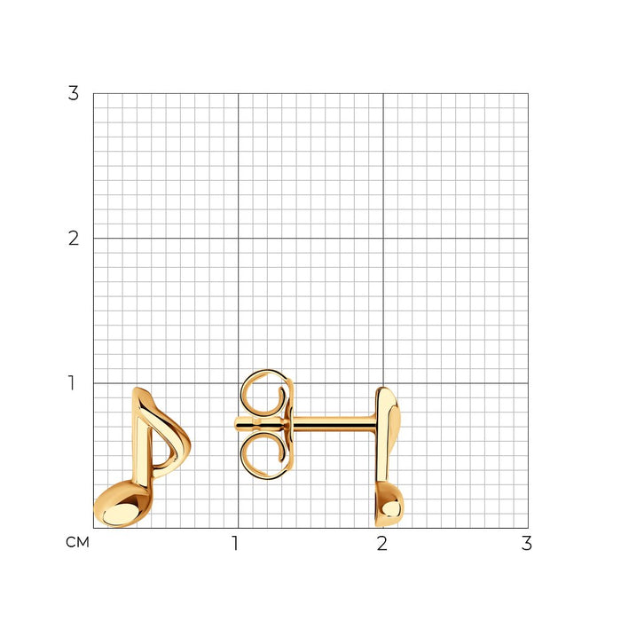 SOKOLOV - Gold Music Notes Stud Earrings