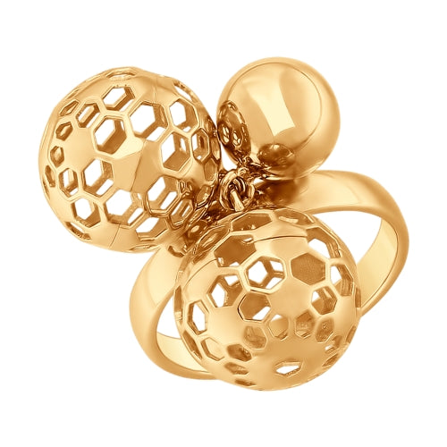SOKOLOV - Three Spheres Ring, 585 Red Gold