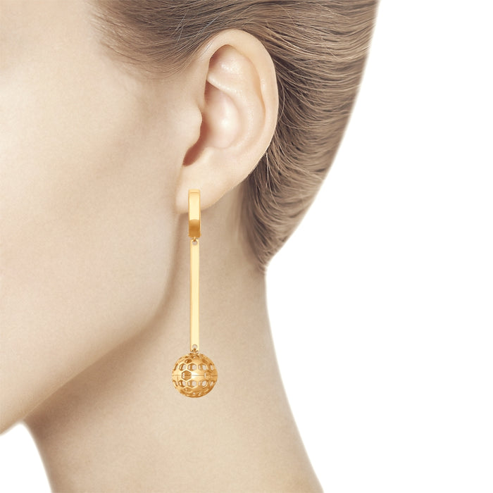 SOKOLOV - Sphere Drop Earrings, Red 585 Gold