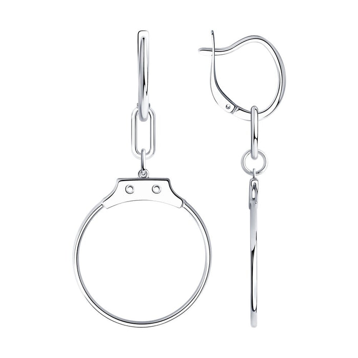 SOKOLOV - Big Handcuffs Silver Earrings