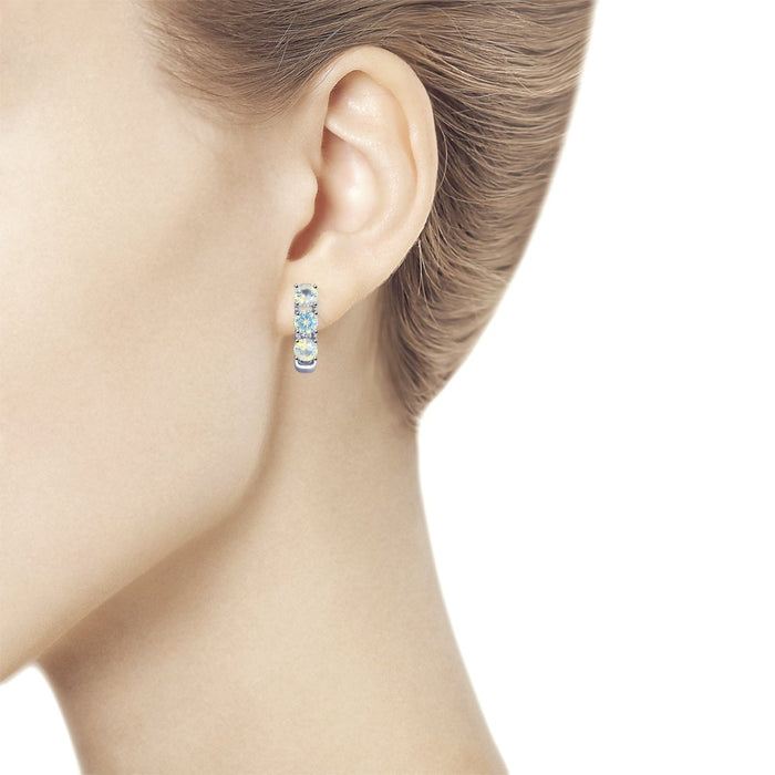 SOKOLOV - Earrings With White Sitalls