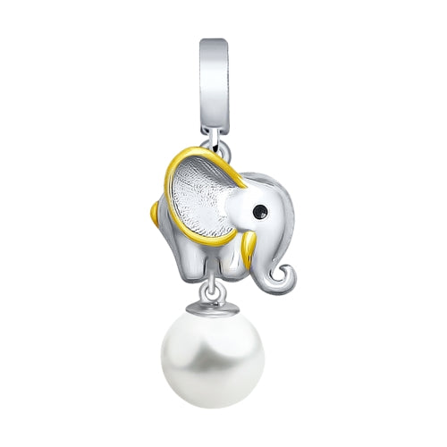 SOKOLOV -  Silver 925 Elephant Charm With Swarovski Pearl