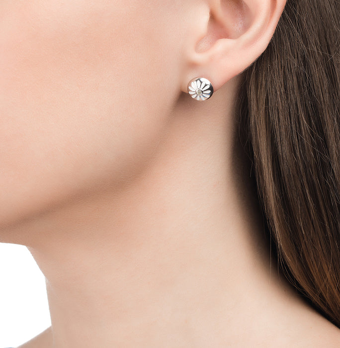 SOKOLOV - Daisy Stud Earrings - Silver With Enamel