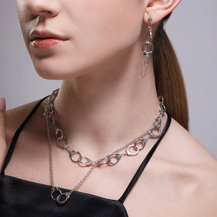 SKLV by SOKOLOV - Thick Silver Necklace With Handcuffs