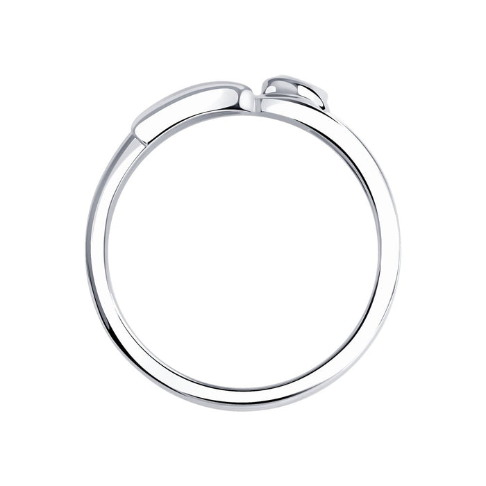 SOKOLOV - Silver Safety Pin Ring With Cubic Zirconia