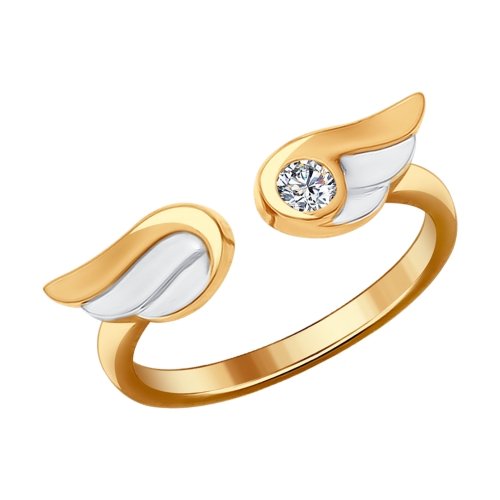 SOKOLOV - Wings Gold-plated Ring With Phianite