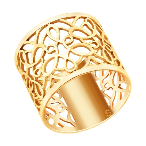 SOKOLOV - Gold Plated Wide Lace Ring