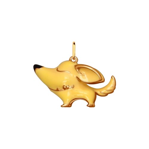SOKOLOV - Doggy Pendant - Goldplated Silver 925 With Enamel, Yellow