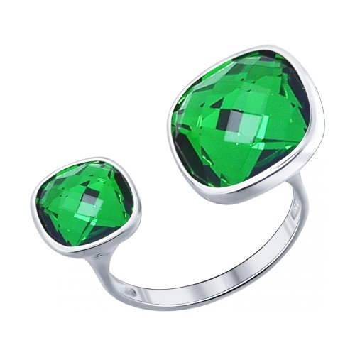 SOKOLOV - Express Yourself Open Ring - Sterling Silver 925 With Swarovski Crystals, Green