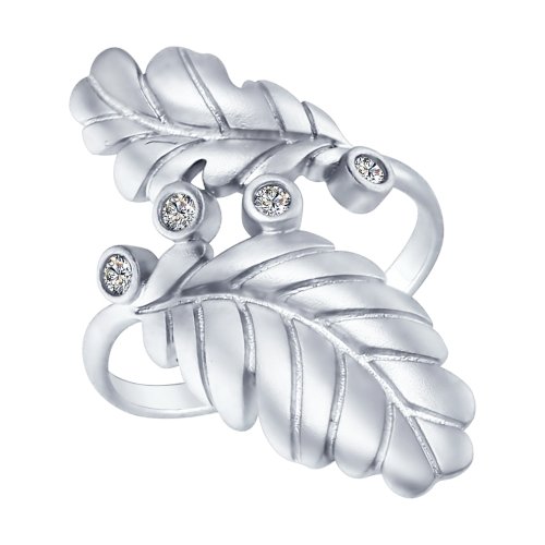 SOKOLOV - Silver Leaves Ring, With CZ