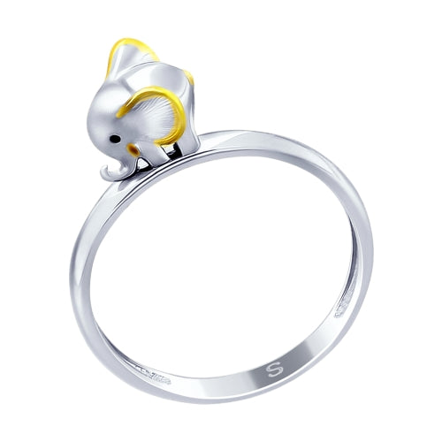SOKOLOV - Baby Elephant Ring, Gold Plated Silver