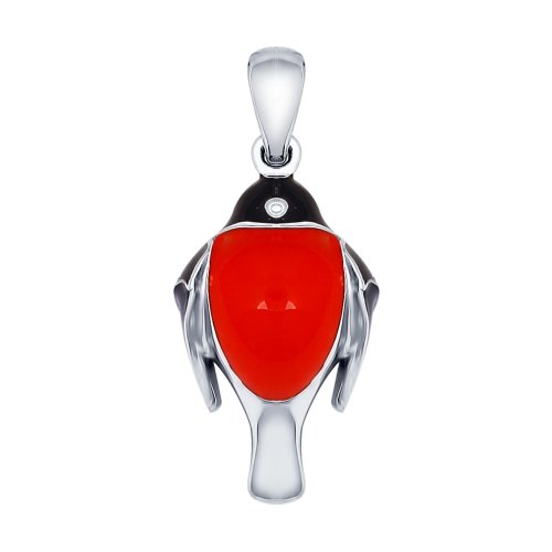 SOKOLOV - Bullfinch Big Bird Pendant - Silver 925 With Enamel, Red