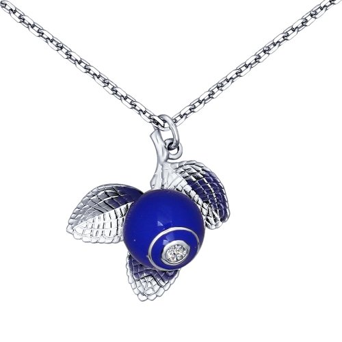 SOKOLOV - Blueberry Necklace - Silver 925 With Enamel And Fianite, Blue
