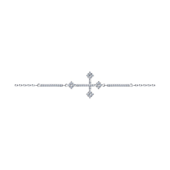 SKLV by SOKOLOV - Silver Cross Bracelet With Phianites