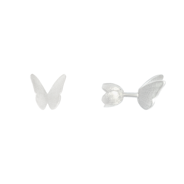 ALCHEMIA.MOSCOW - Butterfly And Spring Flower Silver Stud Earrings