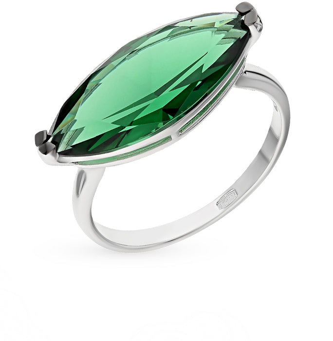 SOKOLOV - Green Ring With Nanosital, Sterling Silver 925